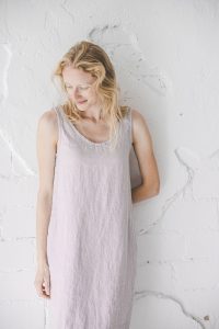 Linen Slip Dress: Sleeveless Flax Summer Dress
